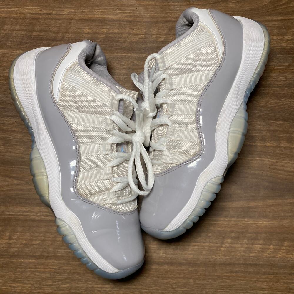 Boy's Jordan 11 Retro Low Cement Grey Size 7Y White Basketball Sneakers